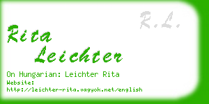 rita leichter business card